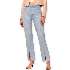 Abercrombie 90s Straight Ultra High Rise Split Hem Jeans